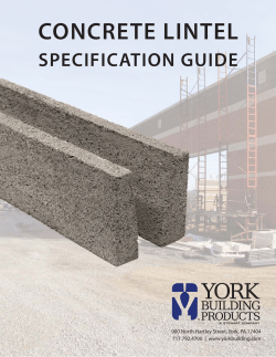 Lintel Spec Guide - York Building Products