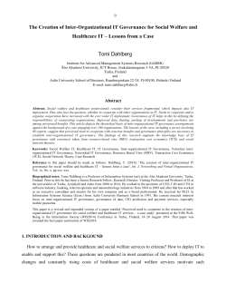 The Creation of Inter-Organizational IT Governance for Social