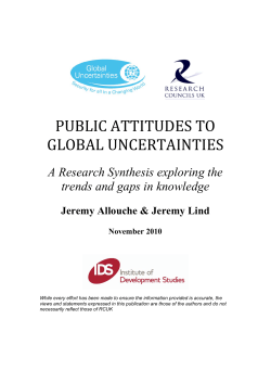 public attitudes to global uncertainties