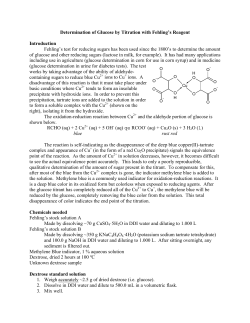 Determination of Glucose by Titration with Fehling`s Reagent