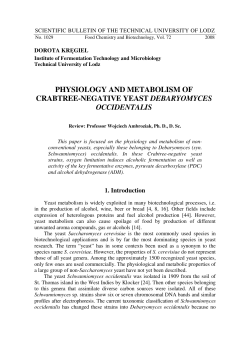 Physiology and metabolism of Crabtree