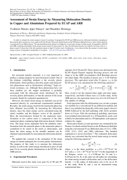 Assessment of Strain Energy by Measuring Dislocation Density in