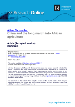 China and the long march into African agriculture