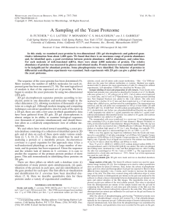 A Sampling of the Yeast Proteome