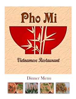 Dinner Menu - Pho Mi Vietnamese Restaurant
