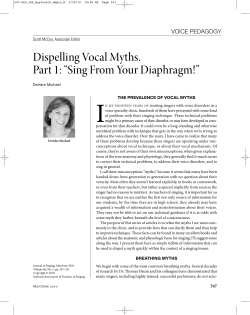 Dispelling Vocal Myths. Part 1: &ldquo;Sing From Your Diaphragm!&rdquo;