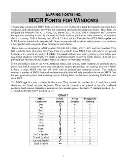 MICR FONTS FOR WINDOWS