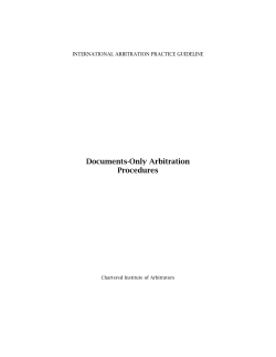 Guideline on Documents-only Arbitration Procedures