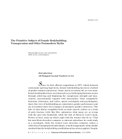 The Primitive Subject of Female Bodybuilding