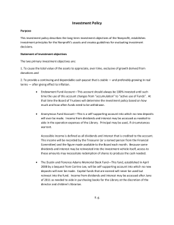 Investment Policy - Cuba Circulating Library