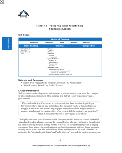 Finding Patterns and Contrasts