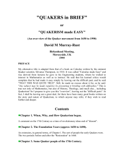 QUAKERS in BRIEF - Quakers in Australia