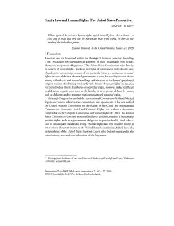 Family Law and Human Rights: The United States Perspective