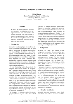 Detecting Metaphor by Contextual Analogy