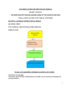 Lesson 1, Scientific Method