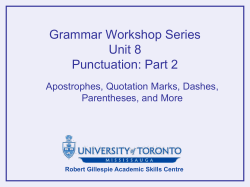Grammar Workshop Series- Unit 8 Punctuation Part 2