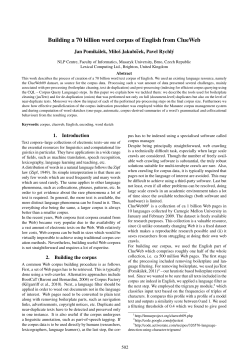 Building a 70 billion word corpus of English from ClueWeb