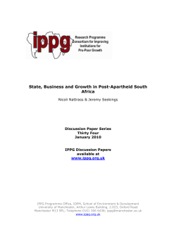 State, Business and Growth in Post-Apartheid South Africa