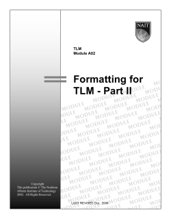 Module - Formatting for TLM