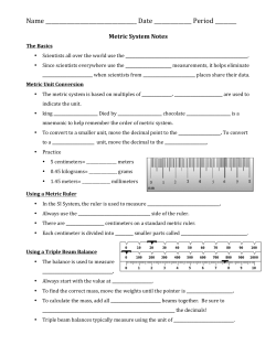 Metric System Notes-student