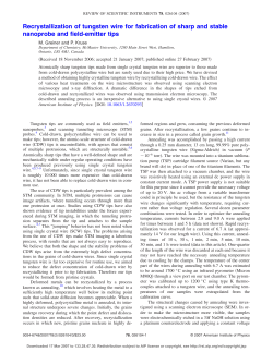 Recrystallization of tungsten wire for fabrication