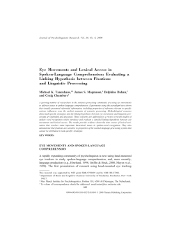 Eye Movements and Lexical Access in Spoken