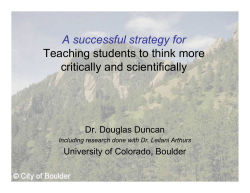 A successful strategy for Teaching students to think more