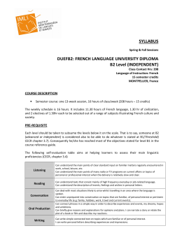 FRENCH LANGUAGE UNIVERSITY DIPLOMA B2 Level