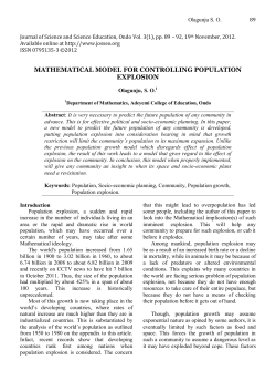mathematical model for controlling population explosion