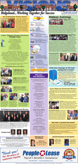 JUNE 2014 - Ridgeland Chamber of Commerce