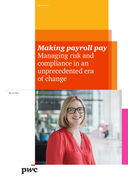 Making payroll pay Managing risk and compliance in an