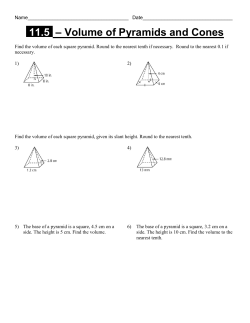 11.5 - Volume of Pyramids and Cones