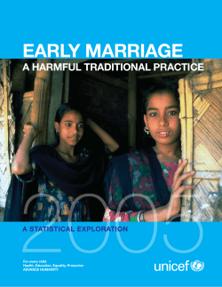Early Marriage: A Harmful Traditional Practice