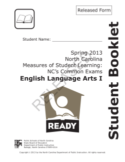 english language arts i &mdash; released form