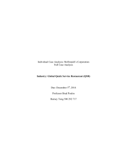 Individual Case Analysis: McDonald`s Corporation Full Case