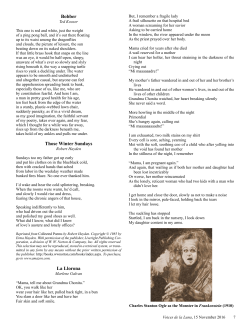 Bobber, Ted Kooser Those Winter Sundays