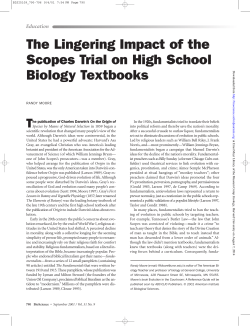 The Lingering Impact of the Scopes Trial on High School Biology