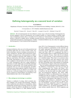 Defining heterogeneity as a second level of variation