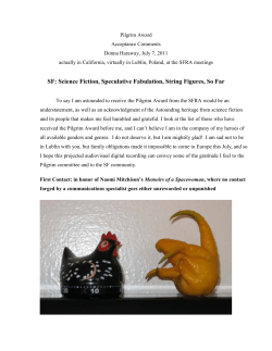 SF: Science Fiction, Speculative Fabulation, String Figures, So Far