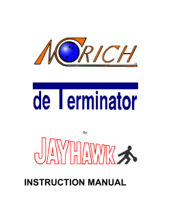instruction manual - Jayhawk Bowling Supply