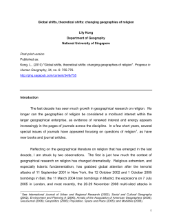 Global shifts, theoretical shifts: changing geographies of