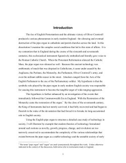 The Pipe Organ in Early Modern England