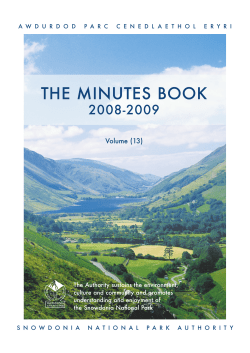 the minutes book - Snowdonia National Park Authority