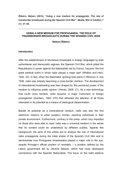 USING A NEW MEDIUM FOR PROPAGANDA: THE ROLE OF