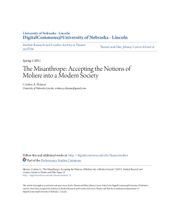 The Misanthrope: Accepting the Notions of Moliere into a Modern