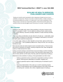 Scaling up health services - World Health Organization
