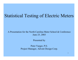 Statistical Testing of Electric Meters - IDC