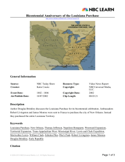 Bicentennial Anniversary of the Louisiana Purchase