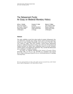 The Debasement Puzzle: An Essay on Medieval Monetary History