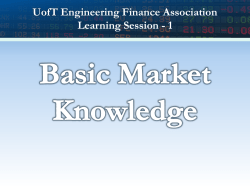 Market Structure - University of Toronto Engineering Finance